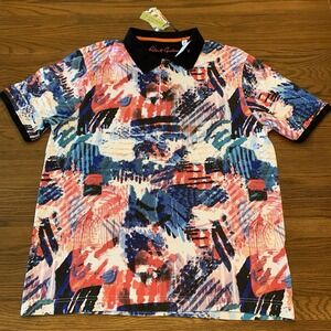NEW Robert Graham 2XL Knit Polo Colorful Abstract Classic Fit 100% Cotton